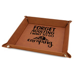 Camping Quotes & Sayings Faux Leather Dice Tray - 9" x 9" - Rawhide