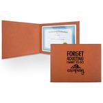 Camping Quotes & Sayings Leatherette Certificate Holder - Front