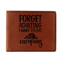 Camping Quotes & Sayings Leatherette Bifold Wallet - Double Sided