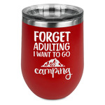 Camping Quotes & Sayings Stemless Stainless Steel Wine Tumbler - Red - Double Sided