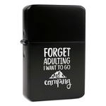 Camping Quotes & Sayings Windproof Lighter - Black - Double Sided & Lid Engraved