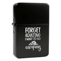Camping Quotes & Sayings Windproof Lighter - Black - Single Sided