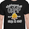 Camping Sayings & Quotes (Color) Black Crew T-Shirt on Model - CloseUp