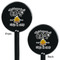 Camping Sayings & Quotes (Color) Black Plastic 5.5" Stir Stick - Double Sided - Round - Front & Back