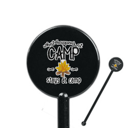 Camping Sayings & Quotes (Color) 5.5" Round Plastic Stir Sticks - Black - Double Sided
