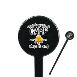 Camping Sayings & Quotes (Color) 7" Round Plastic Stir Sticks - Black - Double Sided