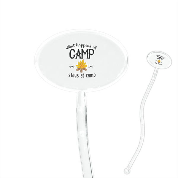 Custom Camping Sayings & Quotes (Color) 7" Oval Plastic Stir Sticks - Clear