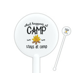 Camping Sayings & Quotes (Color) 5.5" Round Plastic Stir Sticks - White - Double Sided