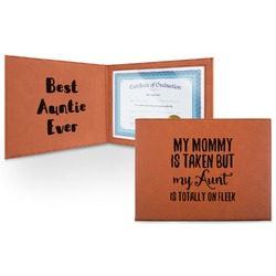 Aunt Quotes and Sayings Leatherette Certificate Holder - Front and Inside (Personalized)