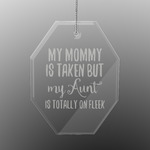 Aunt Quotes and Sayings Engraved Glass Ornament - Octagon