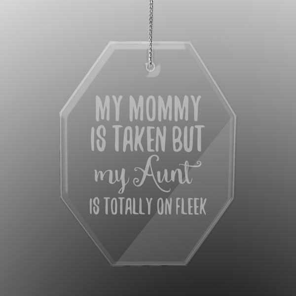 Custom Aunt Quotes and Sayings Engraved Glass Ornament - Octagon