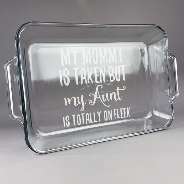 Custom Aunt Quotes and Sayings Glass Baking Dish with Truefit Lid - 13in x 9in