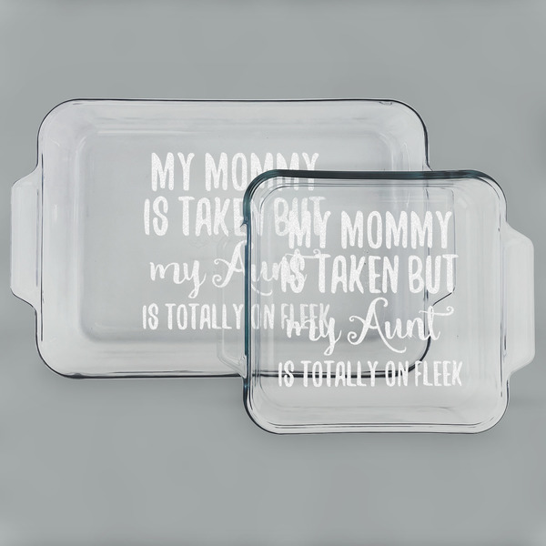 Custom Aunt Quotes and Sayings Set of Glass Baking & Cake Dish - 13in x 9in & 8in x 8in