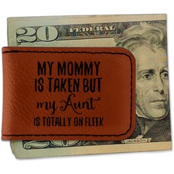 Aunt Quotes and Sayings Leatherette Magnetic Money Clip - Double Sided (Personalized)