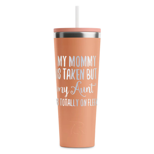 Custom Aunt Quotes and Sayings RTIC Everyday Tumbler with Straw - 28oz - Peach - Double-Sided