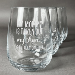Aunt Quotes and Sayings Stemless Wine Glasses (Set of 4)