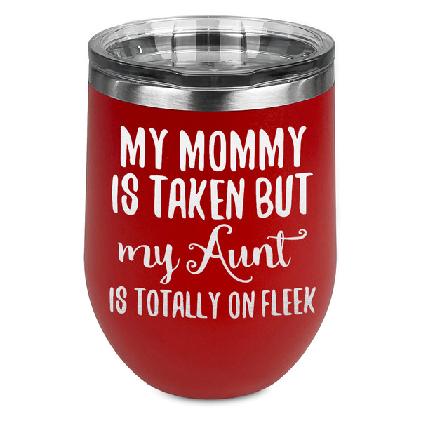 Custom Aunt Quotes and Sayings Stemless Stainless Steel Wine Tumbler - Red - Double Sided