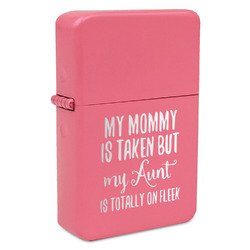 Aunt Quotes and Sayings Windproof Lighter - Pink - Double Sided & Lid Engraved