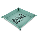 Baby Quotes Faux Leather Dice Tray - 9" x 9"  - Teal