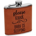 Baby Quotes Leatherette Wrapped Stainless Steel Flask
