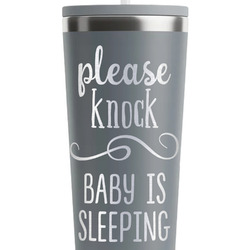 Baby Quotes RTIC Everyday Tumbler with Straw - 28oz - Grey - Double-Sided