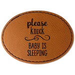 Baby Quotes Faux Leather Iron On Patch - Oval