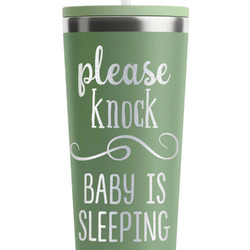 Baby Quotes RTIC Everyday Tumbler with Straw - 28oz - Light Green - Single-Sided