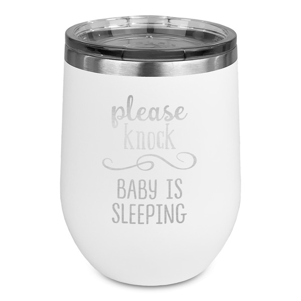 Custom Baby Quotes Stemless Stainless Steel Wine Tumbler - White - Double Sided