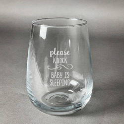 Baby Quotes Stemless Wine Glass (Single)