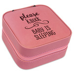 Baby Quotes Travel Jewelry Boxes - Pink Leather