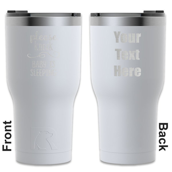 Custom Baby Quotes RTIC Tumbler - White - Engraved Front & Back (Personalized)