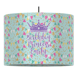 Birthday Princess 16" Drum Pendant Lamp - Fabric (Personalized)