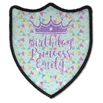 Birthday Princess Iron On Shield Patch B w/ Name or Text