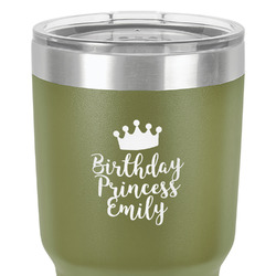 Birthday Princess 30 oz Stainless Steel Tumbler - Olive - Double-Sided (Personalized)