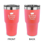 Birthday Princess 30 oz Stainless Steel Tumbler - Coral - Double Sided (Personalized)