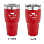 Birthday Princess 30 oz Stainless Steel Tumbler - Red - Double Sided (Personalized)