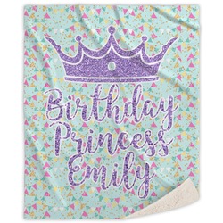 Birthday Princess Sherpa Throw Blanket (Personalized)