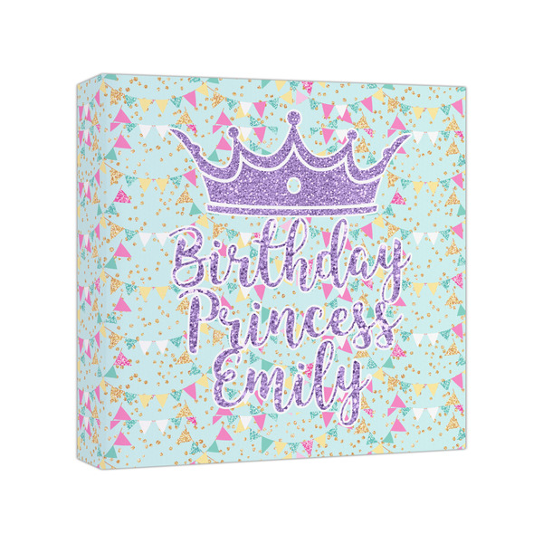 Custom Birthday Princess Canvas Print - 8x8 (Personalized)