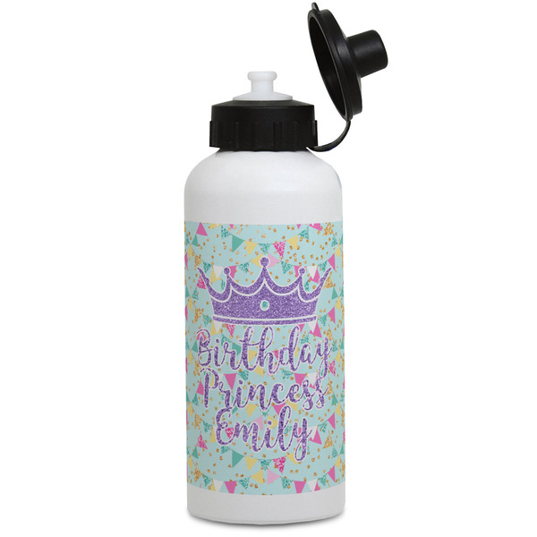 Custom Birthday Princess Water Bottles - Aluminum - 20 oz - White (Personalized)