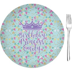 Birthday Princess 8" Glass Appetizer / Dessert Plates - Single or Set (Personalized)
