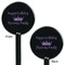 Birthday Princess Black Plastic 5.5" Stir Stick - Double Sided - Round - Front & Back