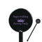 Birthday Princess Black Plastic 5.5" Stir Stick - Round - Closeup