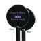 Birthday Princess Black Plastic 5.5" Stir Stick - Single Sided - Round - Front & Back