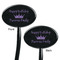 Birthday Princess Black Plastic 7" Stir Stick - Double Sided - Oval - Front & Back