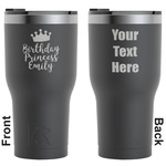 Birthday Princess RTIC Tumbler - Black - Engraved Front & Back (Personalized)