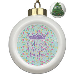 Birthday Princess Ceramic Ball Ornament - Christmas Tree (Personalized)