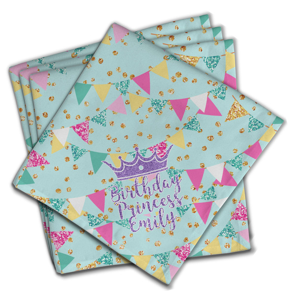 Custom Birthday Princess Cloth Napkins (Set of 4) (Personalized)