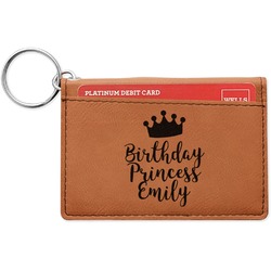 Birthday Princess Leatherette Keychain ID Holder - Double Sided (Personalized)