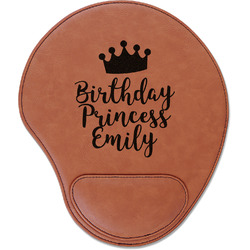 Birthday Princess Leatherette Mouse Pad with Wrist Support (Personalized)
