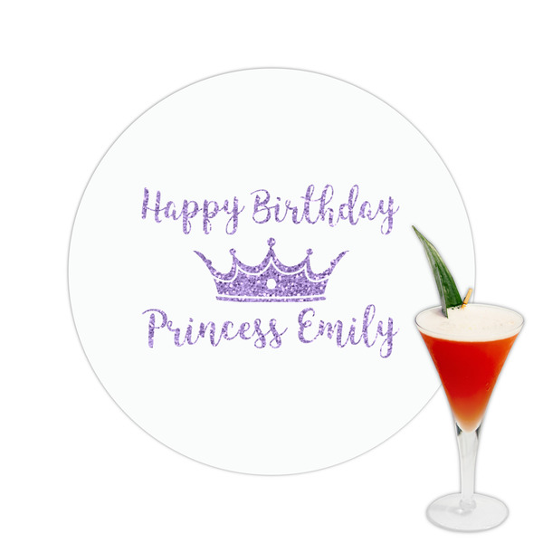 Custom Birthday Princess Printed Drink Topper -  2.5" (Personalized)